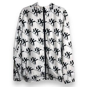 Cornhole Windbreaker Black and White Jacket Shot King Cornhole Logo Size Large